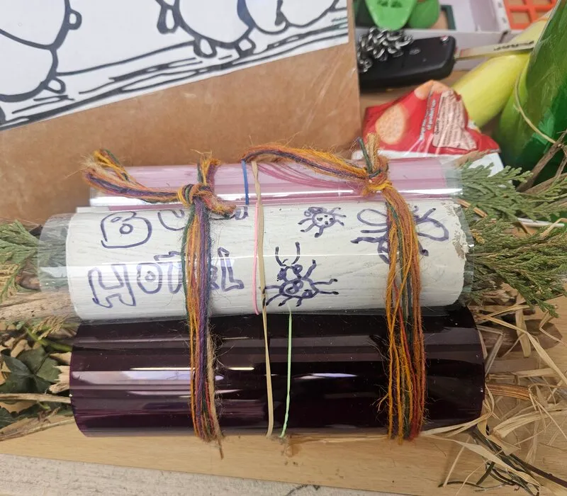 Donated ribbon and fabric offcuts bundled and ready for members to buy